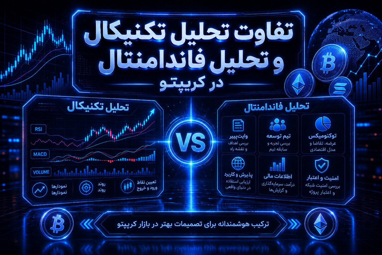 تحلیل تکنیکال و فاندامنتال ارز دیجیتال
