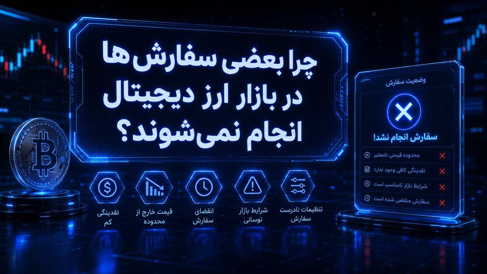 انجام نشدن سفارش در ارز دیجیتال